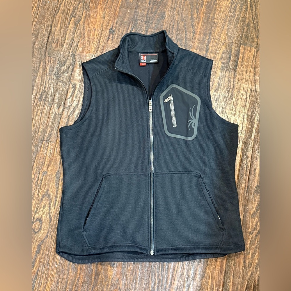 Black Sleeveless Zip-Up Vest